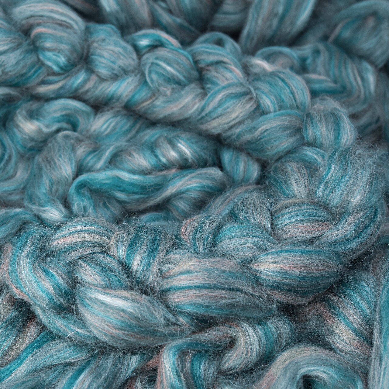 Designer Blend Shetland & Silk Roving for Spinning and Felting. Fancy, Colorful, Exotic - Limited Edition. Swan Song